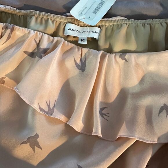 REVOLVE X Amanda Uprichard Dress Silk Birds Strapless Size M • NEW WITH TAGS • - Picture 5 of 7